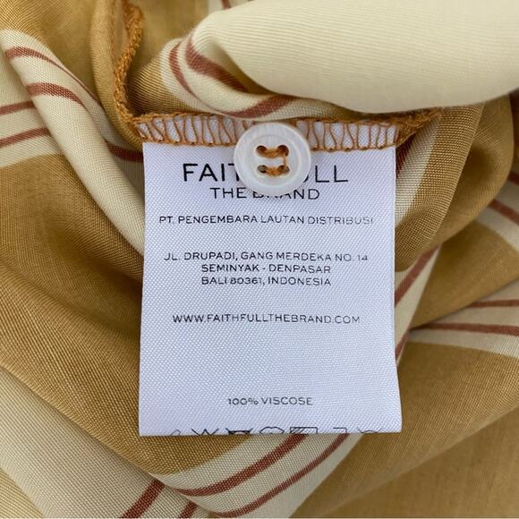 Faithful The Brand Isola Mini Dress Ivy League Yellow Stripe size 4 NO BELT - Picture 5 of 7